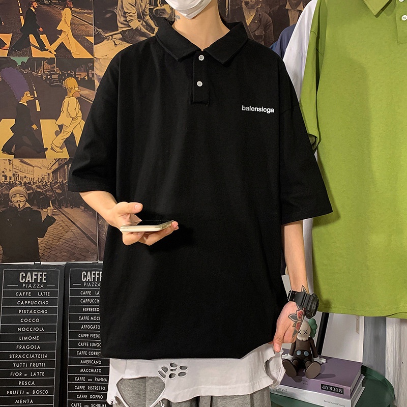 Áo Polo Basic Unisex Chất Cotton Thoáng Mát, Áo Thun POLO nhiều màu Thêu Chữ Dáng Rộng Dễ Phối Đồ