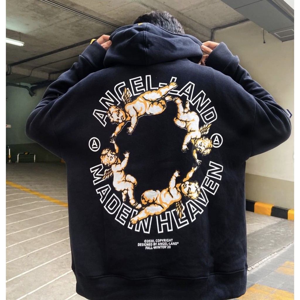 Áo Khoác Hoodie Angel-Land The Fours Black Hoodie Nỉ Bông