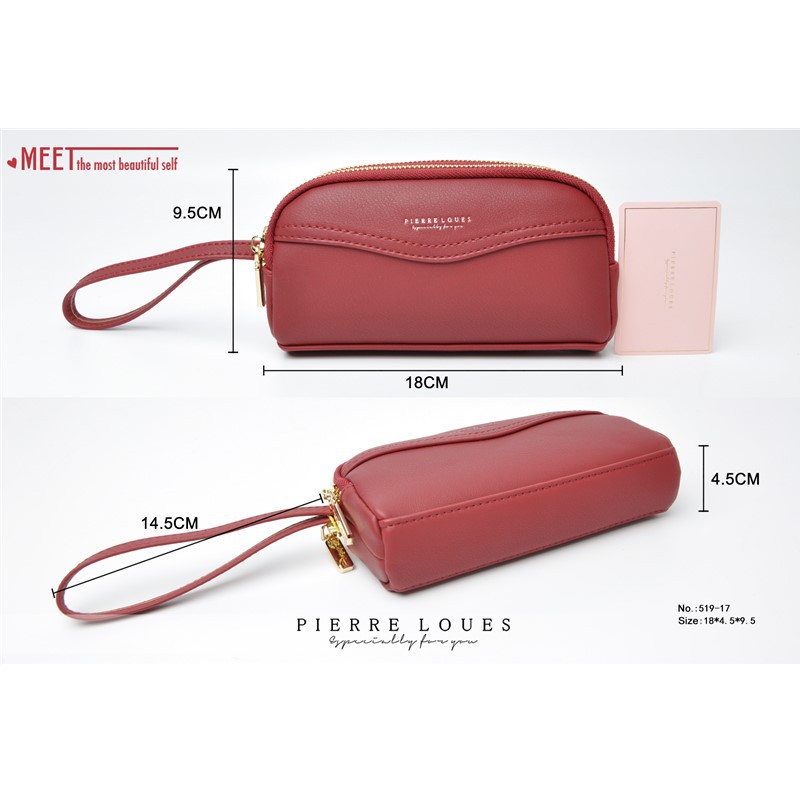 Ví PIERRE LOUES da Pu kiểu dáng dài thời trang cho nữ