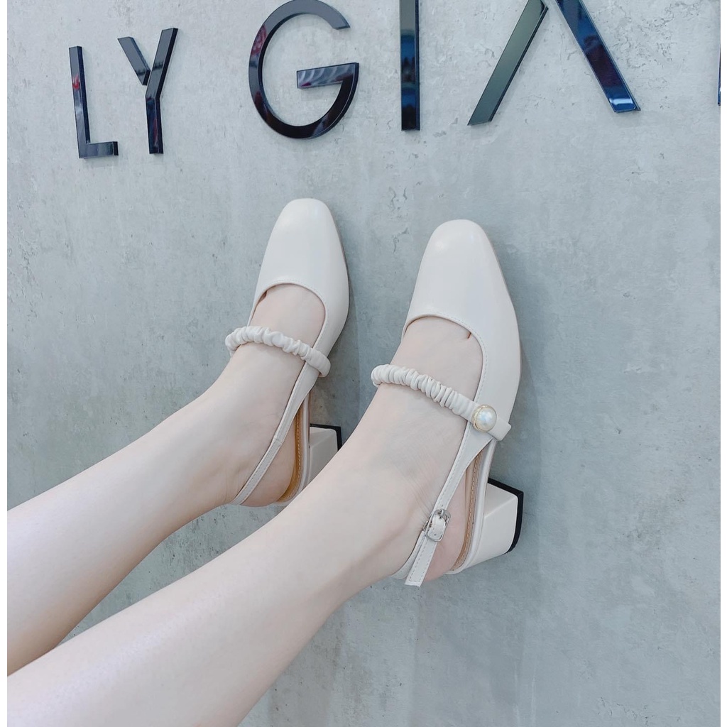 Giày Sandal Nữ- Sandal Slingback Collection Đính NT 3p Êm Chân VNXK