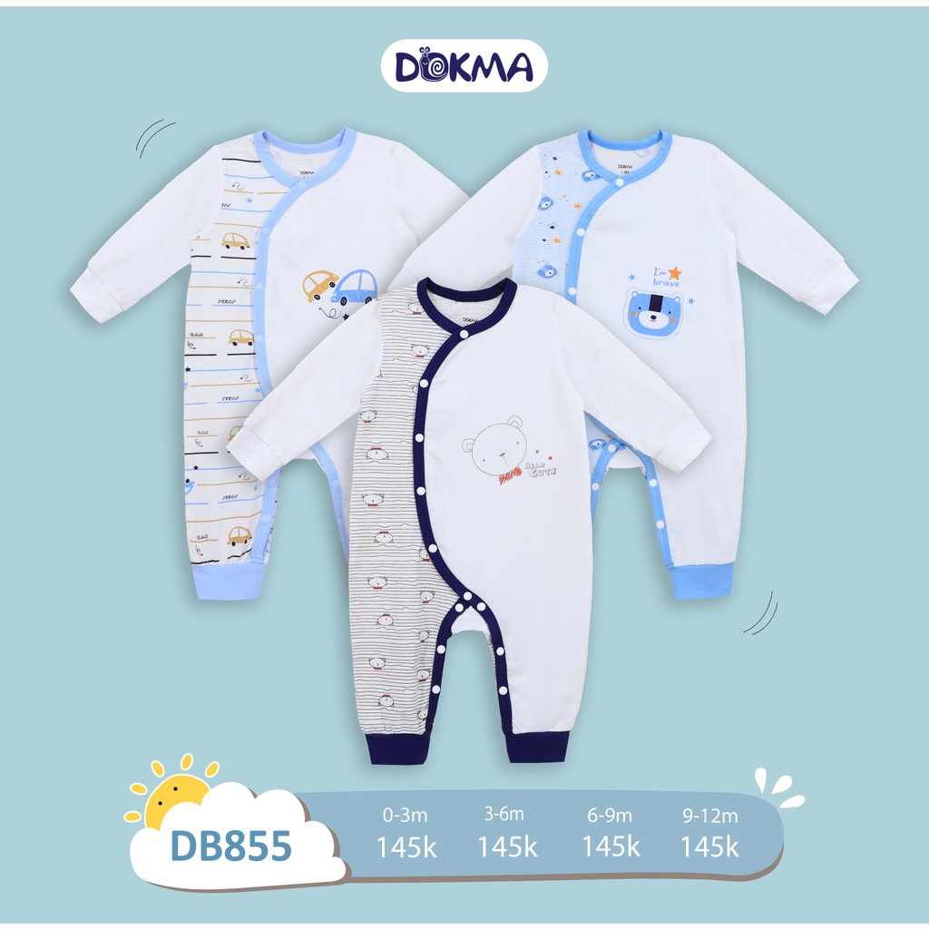 ✔️ 3-9M Body liền quần, bodysuit sợi tre Dokma DB855 - Babystore