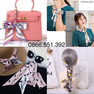 Khăn Lụa Thắt Nơ Cổ, Khăn Buộc Túi Xách, Khăn Buộc Cổ Áo Đa Năng