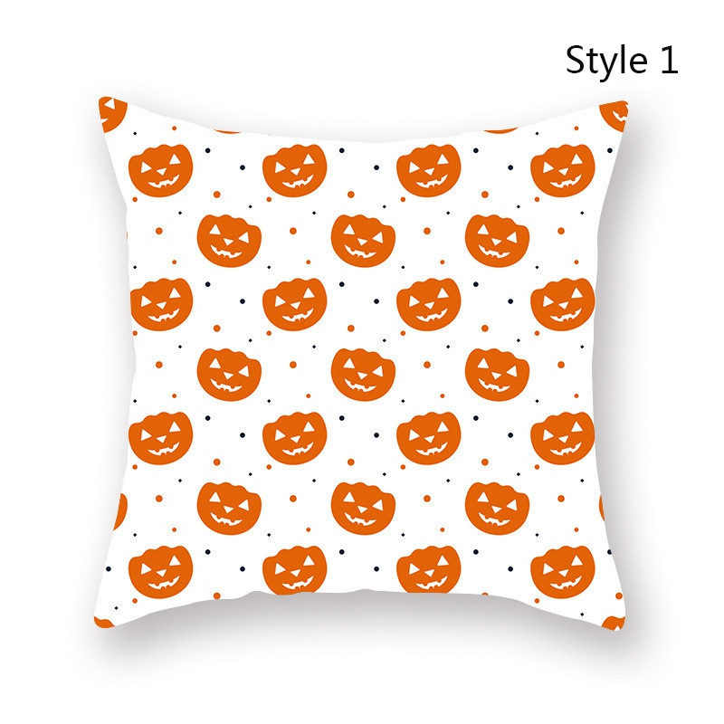 Vỏ Gối Vuông Họa Tiết Halloween Trang Trí Nội Thất