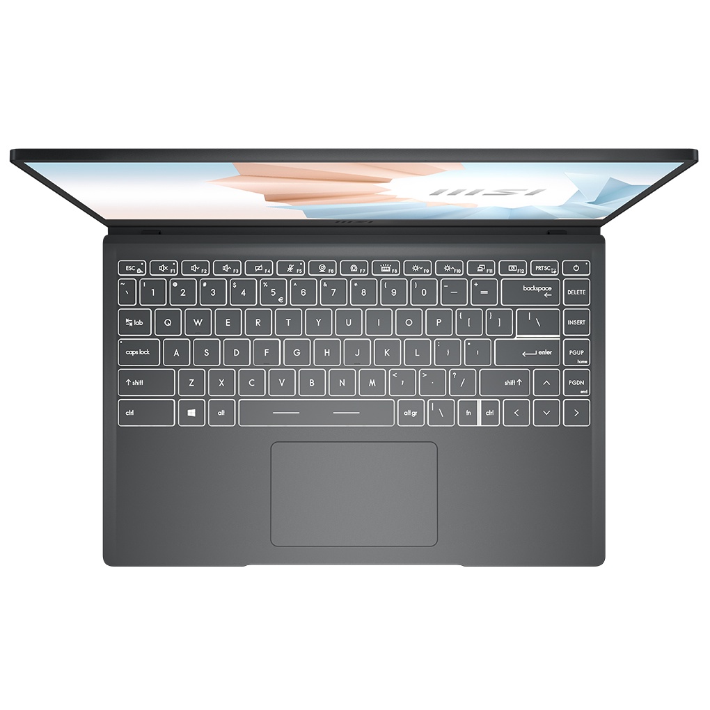 Laptop MSI Modern 14 B11MOU i7 1195G7/8GB/512GB/14"F/Túi/Chuột/Win10//Xám - Hàng chính hãng