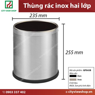 Thùng rác inox 2 lớp