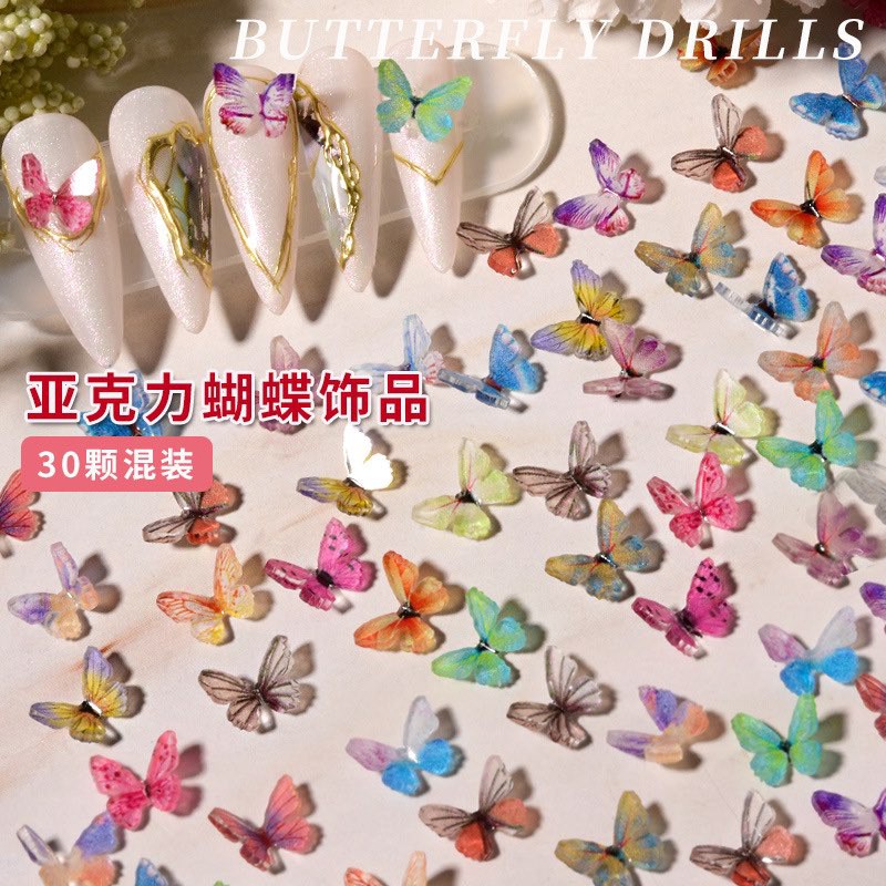 Set 40c Charm Bướm Đính Móng M17