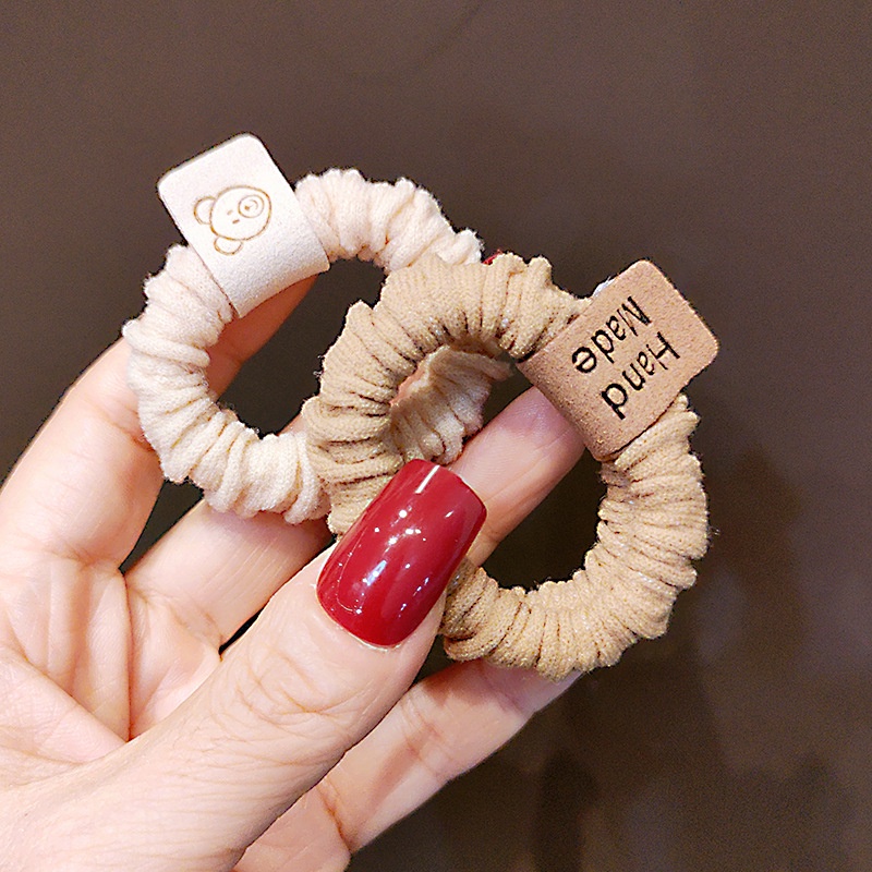 Dây thun cột tóc vải thun nhúng mặt gấu handmade dễ thương S25