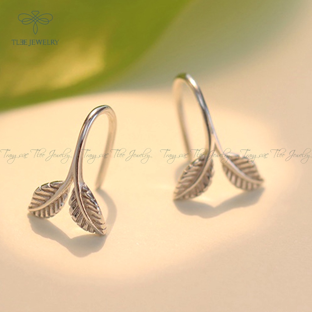 Khuyên tai bạc nữ TLEE lá ổi cá tính đơn giản NCJ B0163
