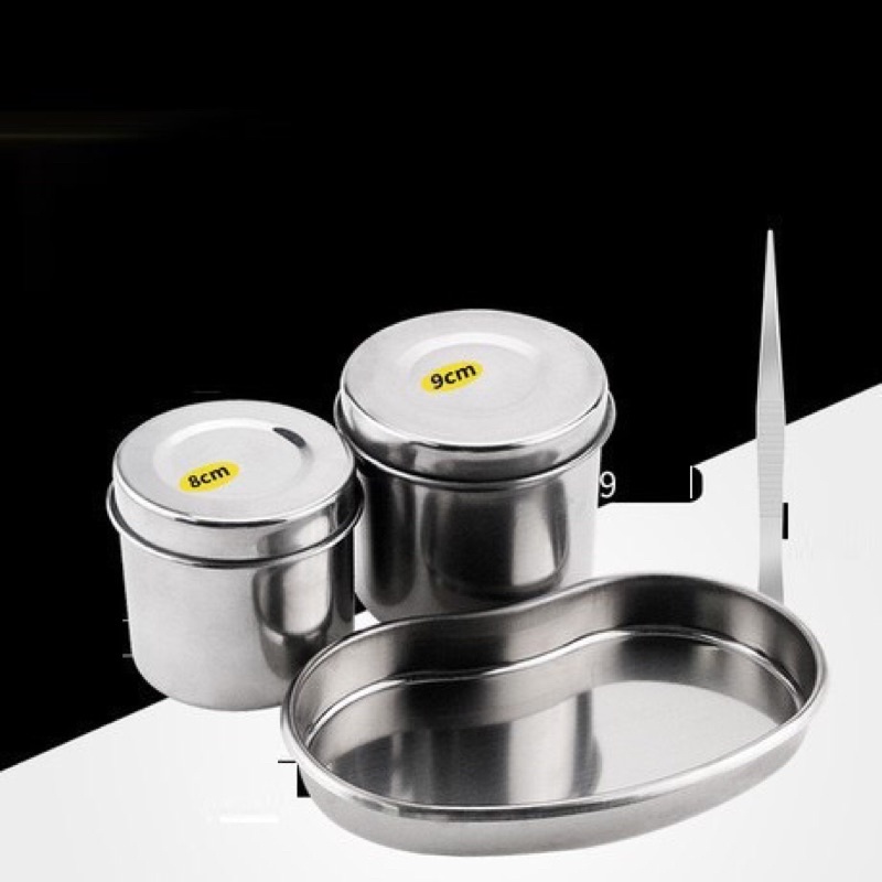 Khay Inox Hạt Đậu, Hũ Inox chuyên dùng Phun Xăm và Spa