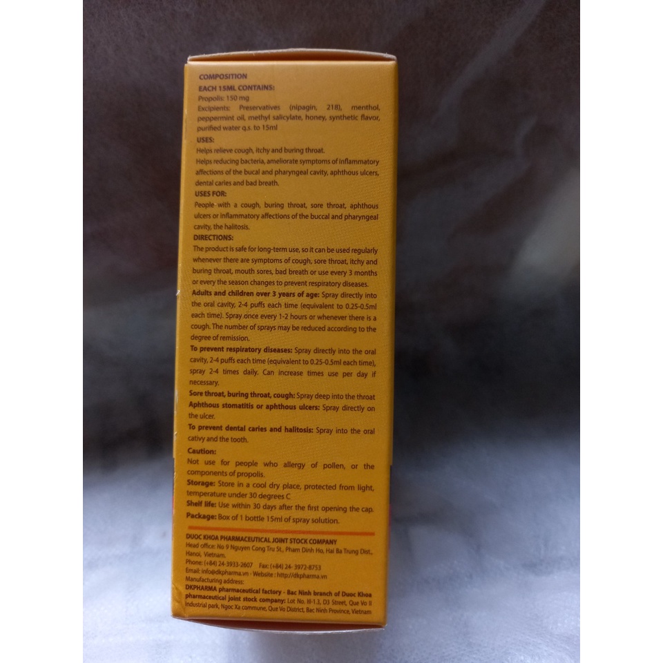 Xịt họng keo ong Propobee spray 15ml