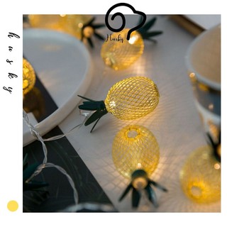 Dây đèn led dùng pin 150cm hình trái dứa, decor chụp ảnh