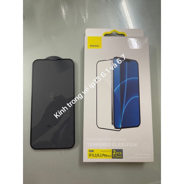 Bộ 2 kính cường lực Baseus iPhone 13 pro max/13 pro/13/13 mini/ 12 Mini/ 12/ 12 Pro/ 12 Pro Max Full màn hình viền mềm