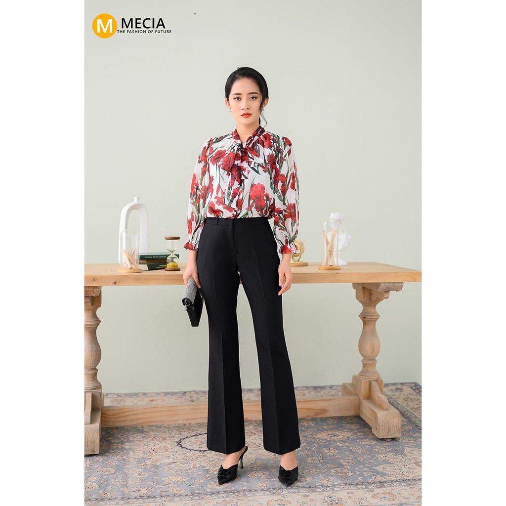 Quần ống loe Mecia QD2111, quần ống vẩy túi chéo chất tuýt si co giãn nhẹ mặc mát thoáng, dáng công sở dự tiệc | BigBuy360 - bigbuy360.vn