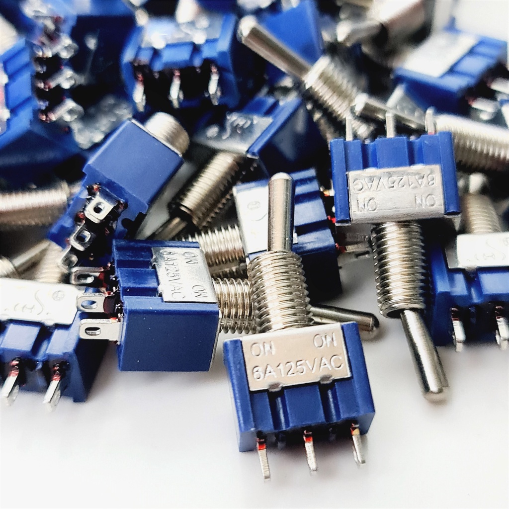 5 Cái Công tắc gạt 3 chấu on off . Công tắc MTS-102 6A-125V 3A-250V. Công tắc bập bênh 2 kênh mini - Limo