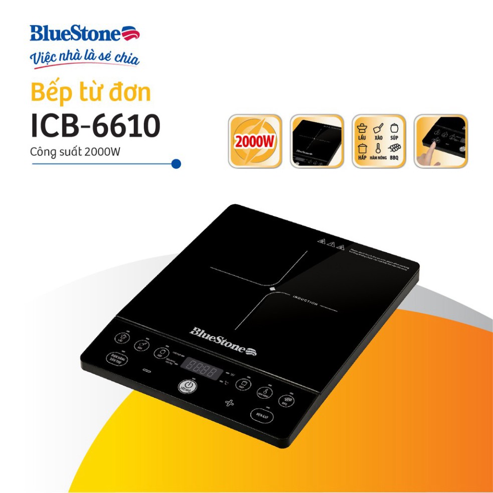 Bếp từ đơn BlueStone ICB-6610(2000W)- Tặng kèm nồi - Bảo hành 24 tháng