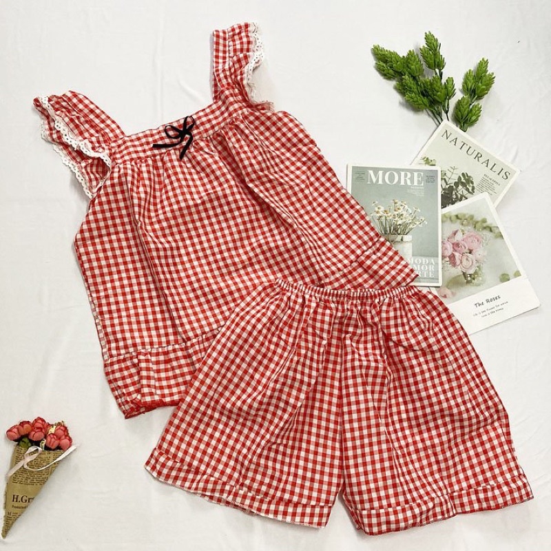 Đồ bộ mặc nhà freesize từ 40-45kg , đồ bộ cho nữ, cho bé gái lớn vải mềm - B05