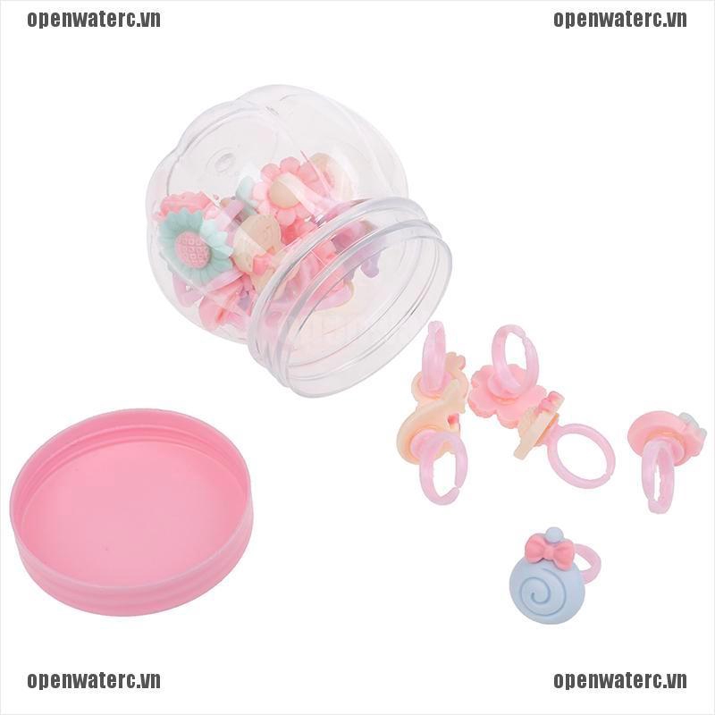Hộp 20 Nhẫn resin Thiết Kế Các Loại Cho Bé Gái