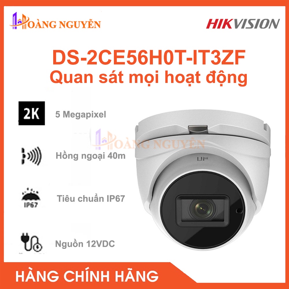 [NHÀ PHÂN PHỐI] Camera HD-TVI 5MP Hikvision DS-2CE56H0T-IT3ZF