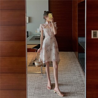ĐẦM NỮ RETRO THIẾT KẾ SƯỜN XÁM