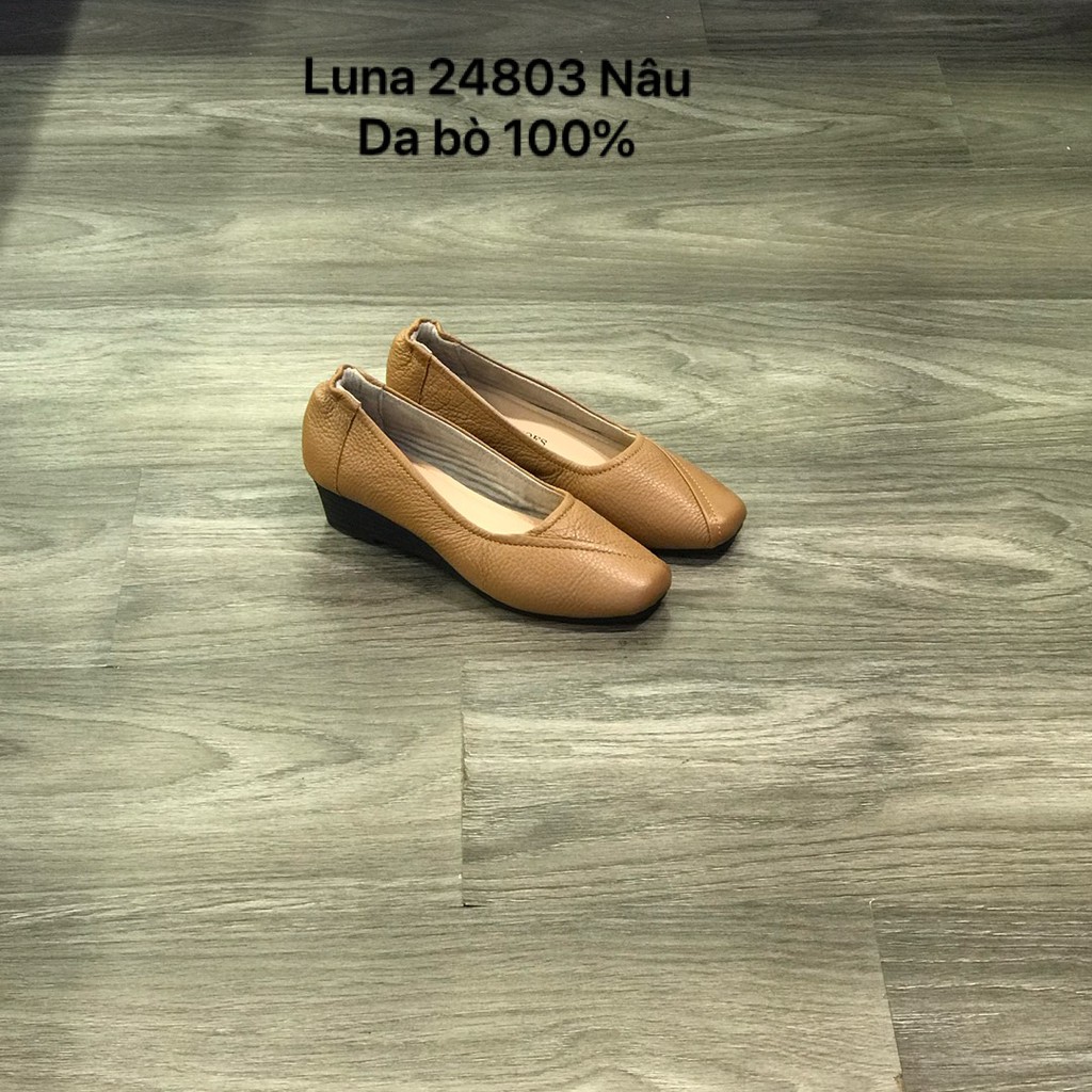 Giày xuồng da bò nữ cao 4p