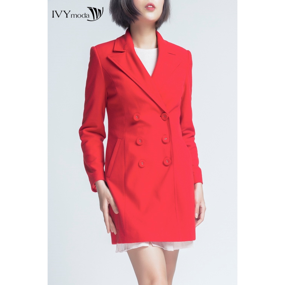 Áo khoác dạ nữ khuy cài IVY moda MS 71M2453