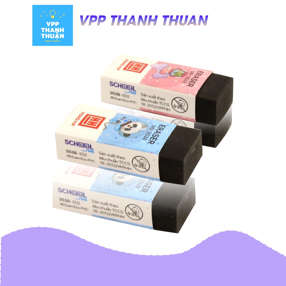 Gôm tẩy bút chì 4B Exam E02 màu đen Hồng Hà 3538.