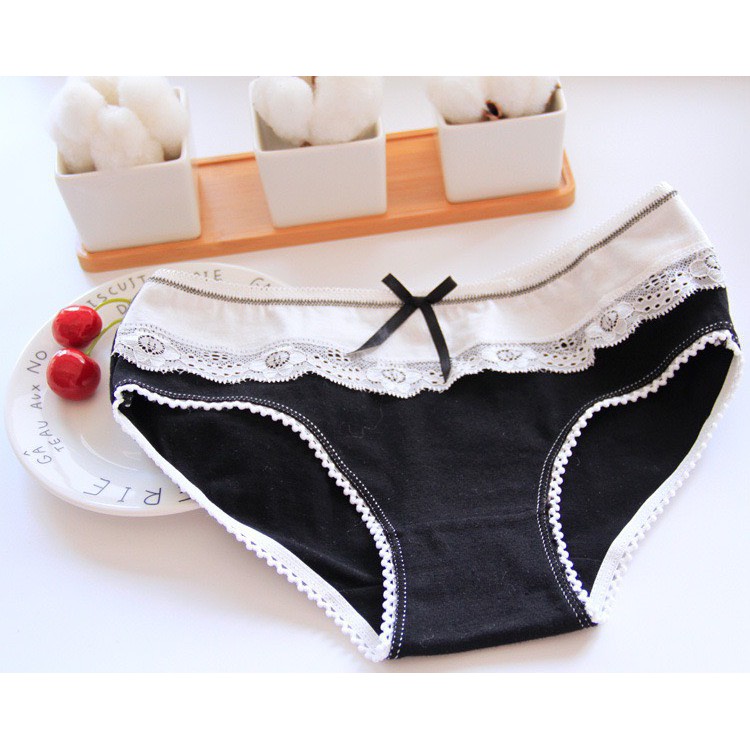 Quần lót nữ cotton rẻ đẹp mẫu mới kháng khuẩn viền ren dễ thương nữ tính LUCIA QL017 | BigBuy360 - bigbuy360.vn