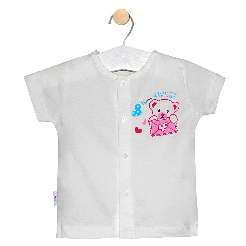 ÁO TAY NGẮN CÚC GIỮA COTTON