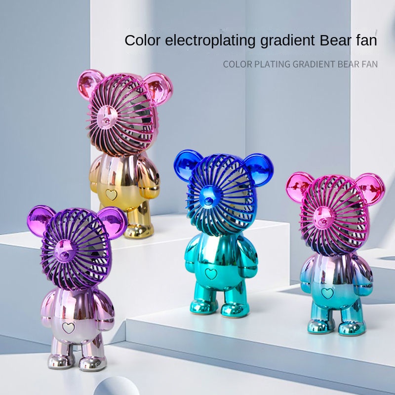 ♛Quạt Cầm Tay Hình Gấu Độc Đáo Sạc usb Tiện Dụng