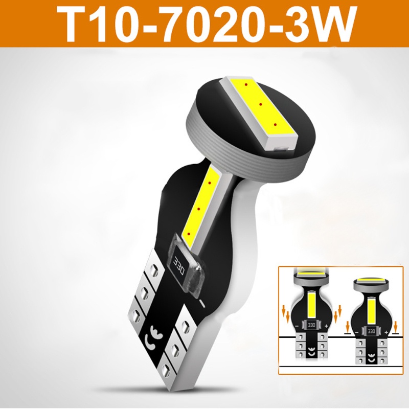 Set 10 Đèn LED 7020 T10 W5W Gắn Biển Số Xe Hơi SUV Trailer