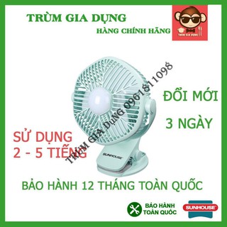 Quạt tích điện, quạt tích điện mini Sunhouse SHD7111 kẹp bàn tiện dụng, bảo hành 12 tháng toàn quốc. Sử dụng 2-5 tiếng.