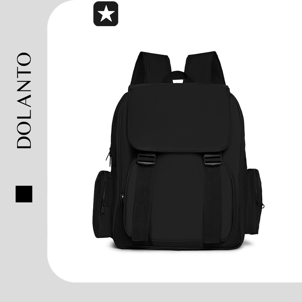 Balo Đi Học DAYPACK Chống Nước Cao Cấp Thời Trang Rẻ Đẹp Nhẹ Vải Canvas Đen Đựng Laptop Đi Chơi Du Lịch Nam Nữ DOLANTO