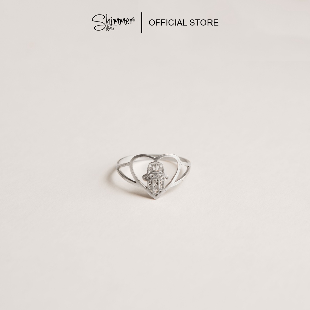 Nhẫn Bạc 925 Shimmer Silver Hình Trái Tim Độc Lạ - Handed