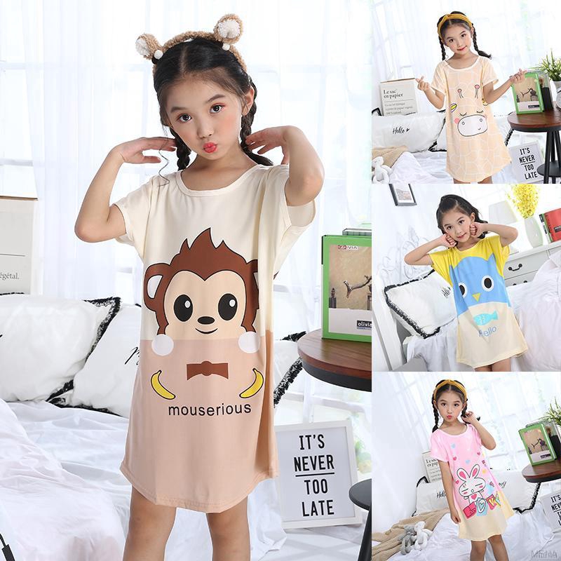 Đầm ngủ họa tiết hoạt hình xinh xắn dành cho bé gái