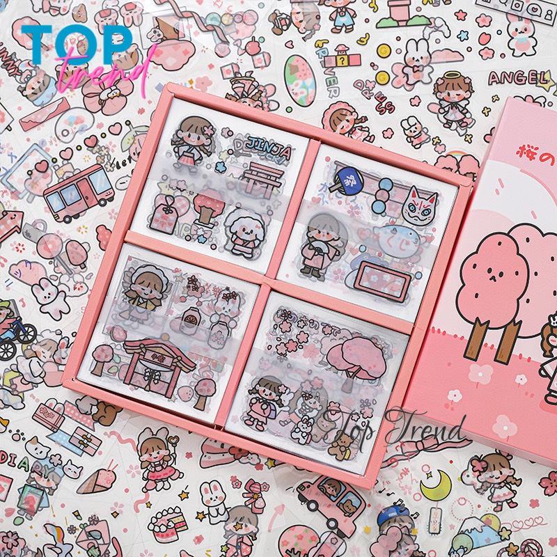 Quà tặng - Sticker Hình Dán Cute Dán Trang Trí Sổ Tay, Nhãn Dán Điện Thoại, Ly Cốc Hoạt Hình Dễ Thương - Top Trend