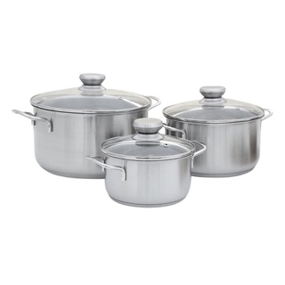 Bộ 3 nồi inox 3 đáy nắp kính fivestar fs06cg