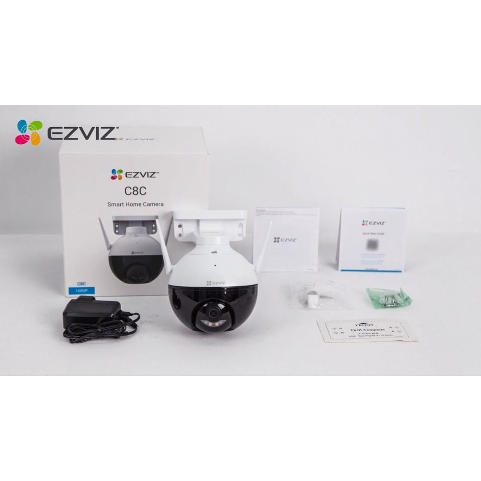 Camera ezviz C8W C8C quay 360 độ ngoài trời, tích hợp AI, ban đêm có màu, cảnh báo chống trộm