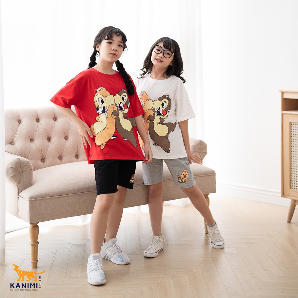 Bộ thun cotton bé gái size đại Kanimi, bộ mặc nhà cho bé