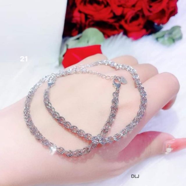 Lắc tay bạc ý xi bạch kim