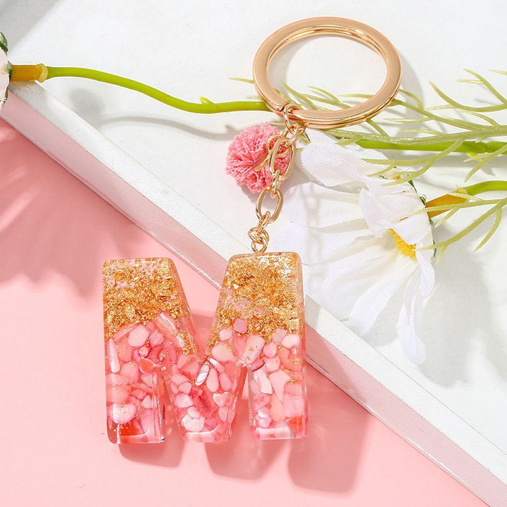 1 Móc Khóa 26 Chữ Cái Bằng Bông Nhung Màu Gradient Dễ Thương