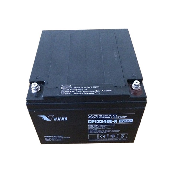 Ắc Quy Lưu Điện VISION CP12240E-X 12V-24AH, Chuyên Dùng Cho Nguồn Dự Phòng (UPS, Inverter, ...)