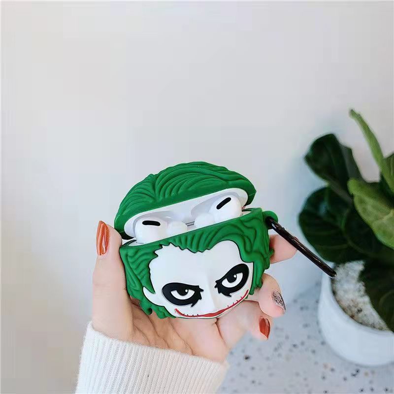 Vỏ Bảo Vệ Hộp Sạc Tai Nghe bluetooth Không Dây Airpods 3/1/2 pro Bằng Silicon Mềm Hình Chú Hề 3D Dễ Thương