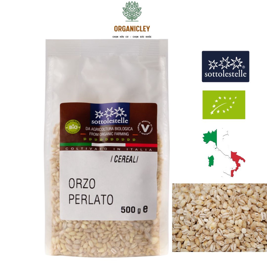 Hạt Lúa Mạch Ngọc Trai Hữu Cơ Sottolestelle Organic Pearl Barley 500g - Hạt Dinh Dưỡng - Hạt Bo Bo - Ý Dĩ - Hạt Lúa Mạch