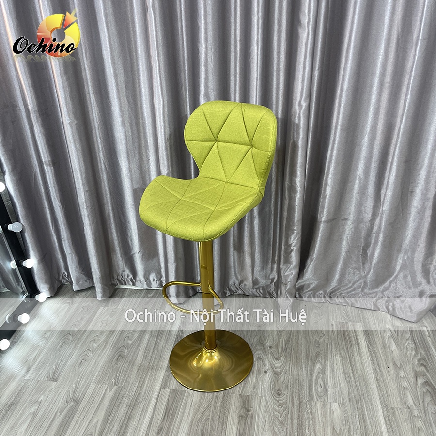 Ghế Bar, Ghế Trang Điểm Mẫu KIM CƯƠNG Chân Vàng K1 Sang Chảnh Điều Chỉnh Độ Cao 60/80 Và Xoay 360 Độ ( Có Sẵn)