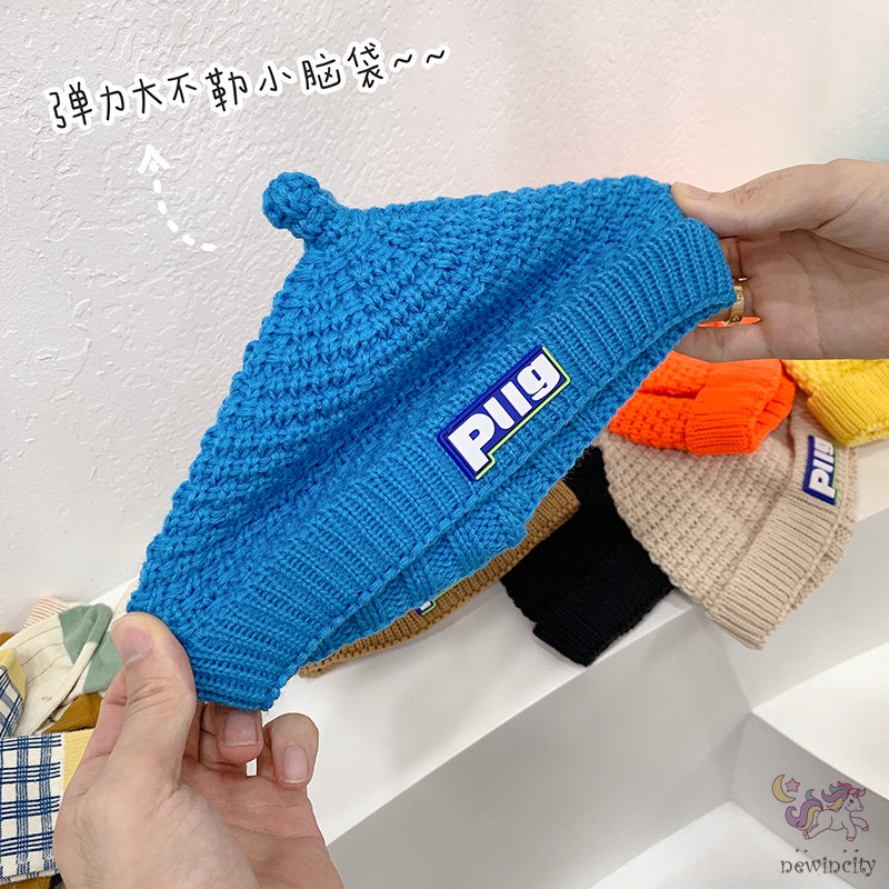 Mũ dệt kim giữ ấm phong cách Hàn Quốc cho bé