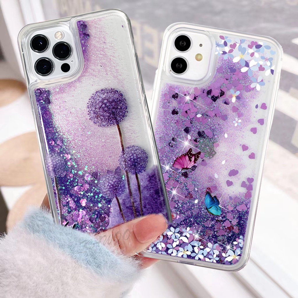 Ốp Điện Thoại Cát Chảy Kim Tuyến Họa Tiết Bướm Cho iPhone 13 Pro MAX 12 Pro 11 X XR XS MAX 7 8 Plus 6 6S SE 2020