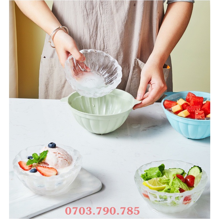 Khuôn Tô Nhựa Làm Đá Lạnh Lớn Và Nhỏ