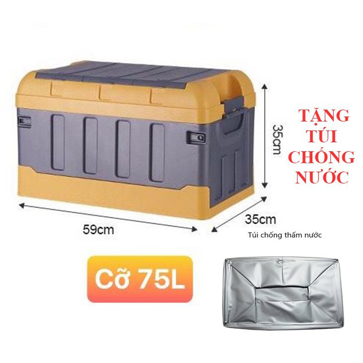 Thùng đựng đồ gấp gọn dung tích 70L,giữ được nước ,siêu bền ,đựng đồ trên xe hơi ,cắm trại,dã ngoại