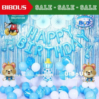 Freeship combo trang trí sinh nhật tuổi chuột - bé trai - 005 - set bóng thôi nôi tuổi chuột- sinh nhật tuổi chuột