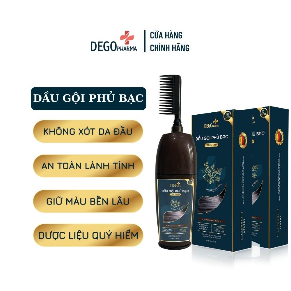 [Mã BMBAU50 giảm 7% đơn 99K] Combo 2 Dầu Gội Phủ Bạc DEGO PHARMA 200ml - Nhuộm Đen Tóc Tại Nhà